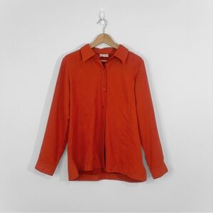🖤 Laura | Vintage Orange Faux Suede Blouse